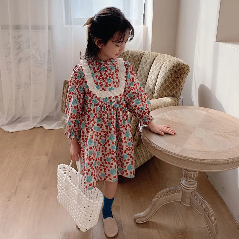 22 Spring New Girls Princess Dress Long Sleeve Floral Cotton Toddler Kids Party One Piece Dresses Children Frock Baby Clothing Aliexpress