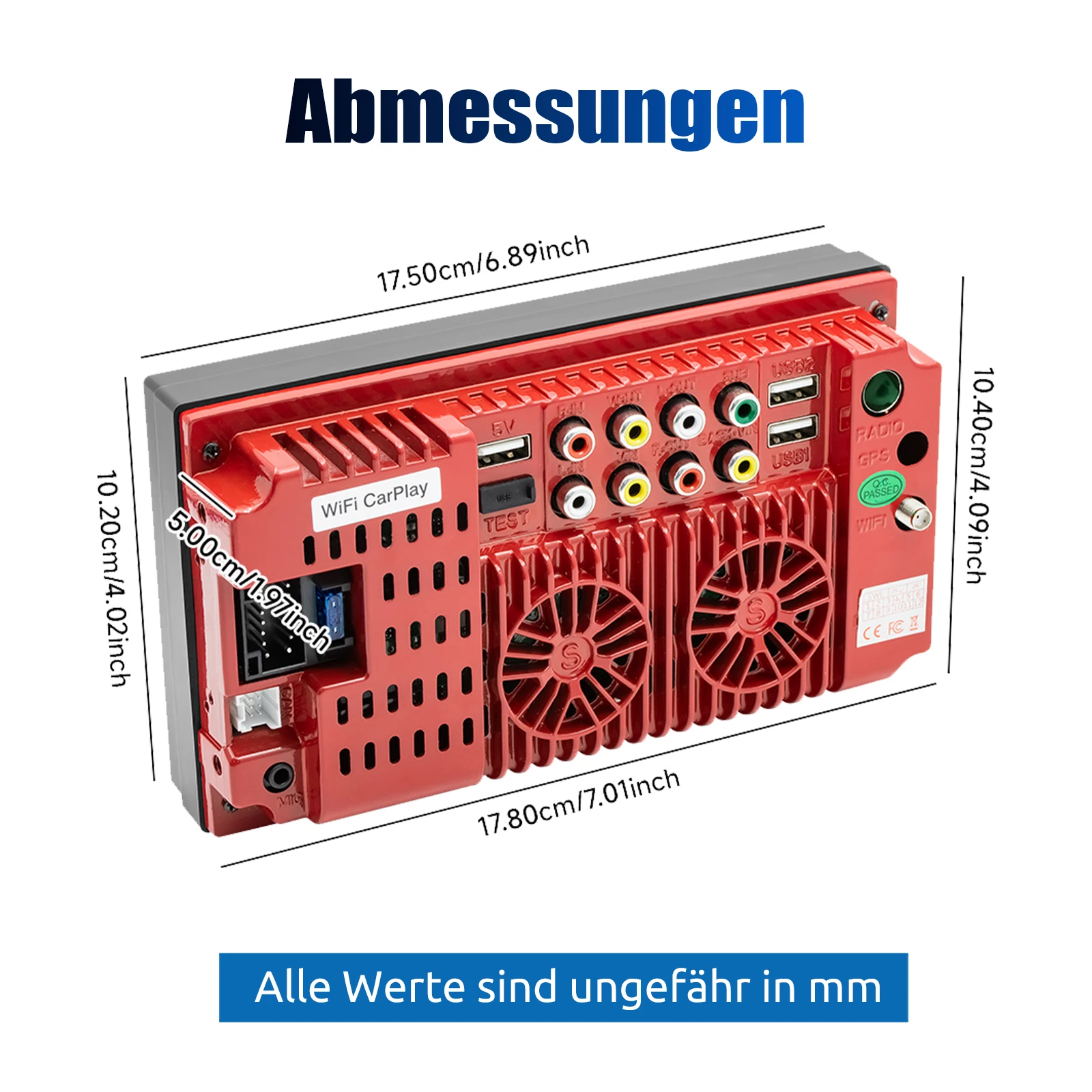 ESSGOO 7-Zoll-Autoradio MP5-Player mit Wince-System, Bluetooth, kabelgebundenem Carplay, Android Auto, AM/FM, SWC, EQ, Mirrorlink und 7-farbiger Beleuchtung – Detail 15