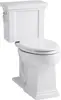 Tresham Comfort Height Two-Piece Elongated 1.28 GPF Toilet with AquaPiston Flush Technology and Left-Hand Trip LeverWhite 1
