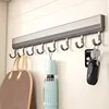 Aluminum Alloy Kitchen Storage Rack Hook Rack Wall Mounted Kitchen Utensil Storage Rack Bathroom Robe Towel Hanger 2
