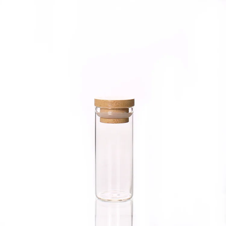 25ml Transparent Glass BottlesJars Vials Terrarium with Bamboo Lids for Art Crafts Wedding Favors 2pcs/5pcs/10pcs/12pcs/20/24pcs 6