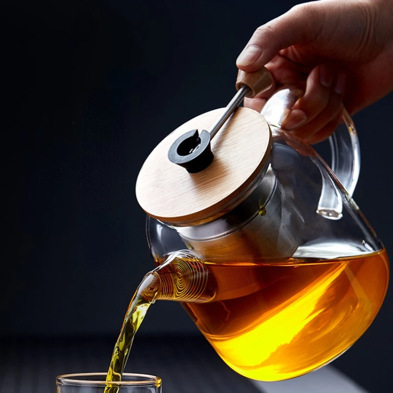 

Чайный горшок с деревянным покрытием, дорожный бокал для послеобеденного, белого жасминового чая, со ситечком для заваривания, здоровая еда...