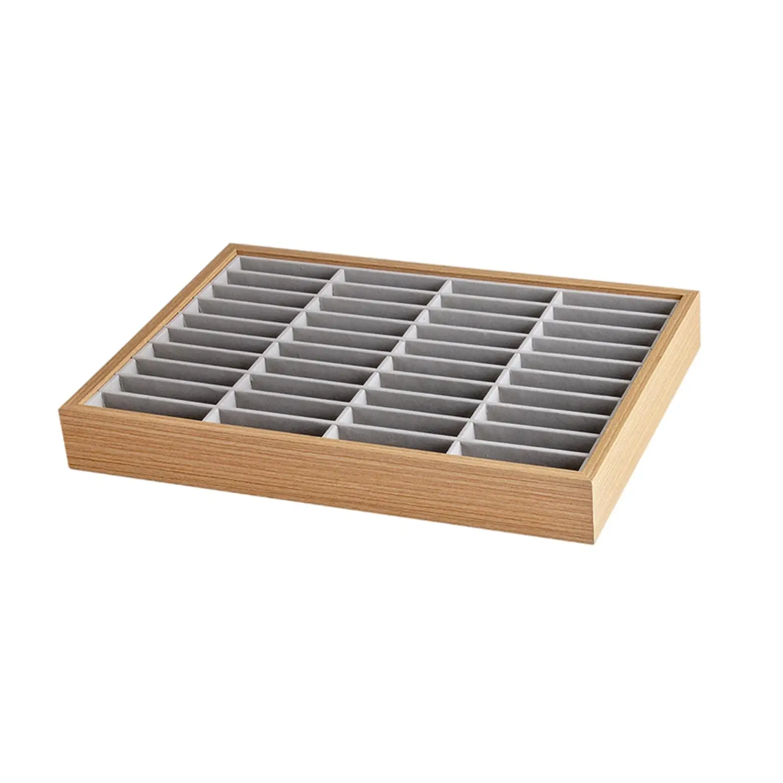 40 Grids Bangle Bracelet Display Tray Wood Velvet Storage Box