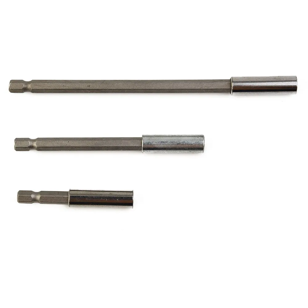

Screwdriver Quick Release Magnetic Steel Extension Bit Holder Set 3 Sizes Universal 60 100 150mm 1/4 3pcs Easy
