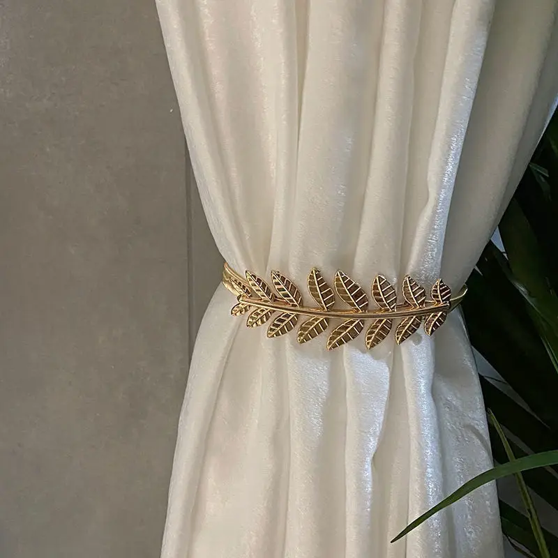 Feder seil Vorhang Raff halter Legierung Vorhänge Holdback elastische Fenster Vorhang Krawatten Rücken für dekorative Vorhang Hold backs Gold – Detail 8