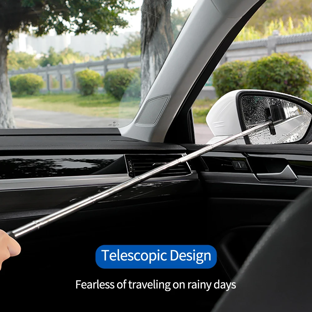 Car Window Cleaning Brush Wiper Scraper Multifunctional Rearview Mirror Telescopic Wash Front Windshield Rainproof