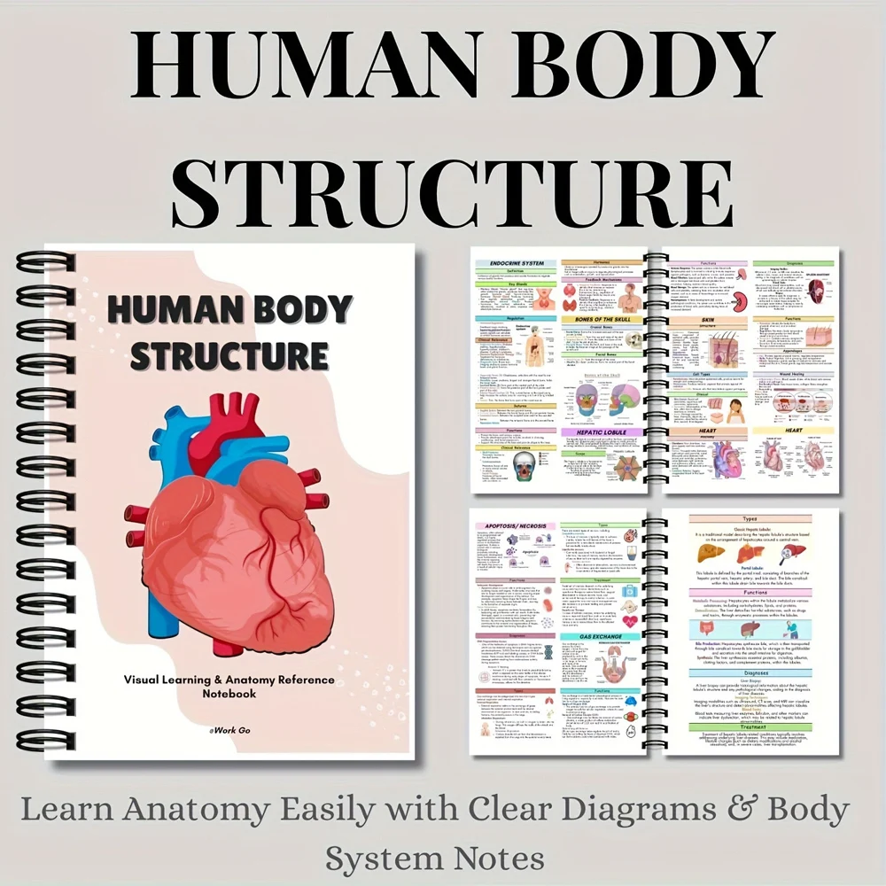 Anatomy Study Notebook: Illustrated Human Body Structure and Organ Diagrams