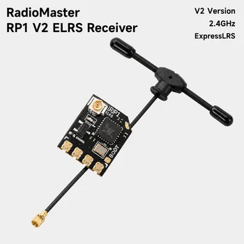 Ricevitore RadioMaster RP1 V2 ELRS 2.4G CRSF UART Nano RX con Antenna UFL da 65mm a Bassa Latenza per Quadricottero FPV e Aeromodelli RC
