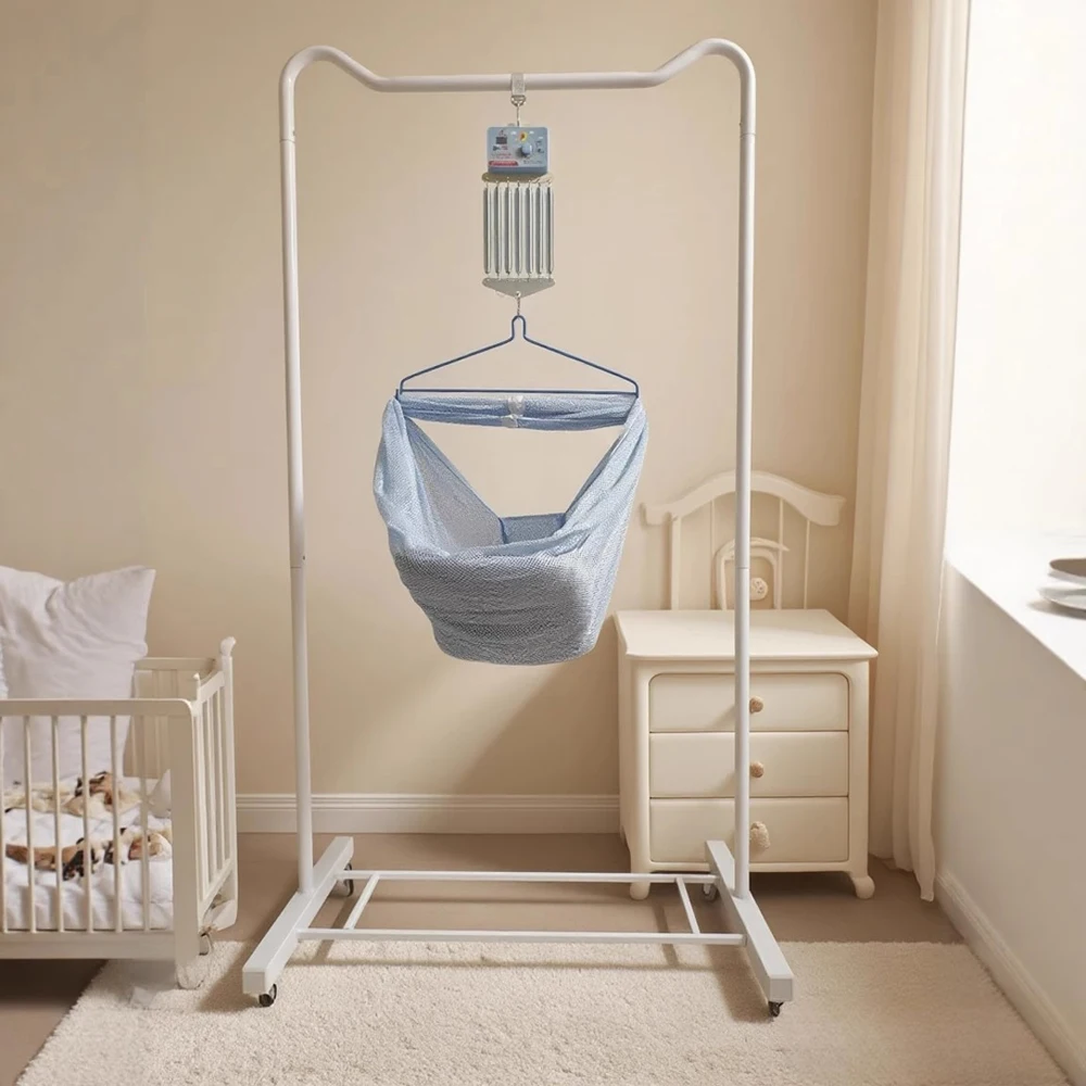 전기  요람 용 요람 스윙 침대, 프레임 포함, 스윙 자동, 이동 바퀴 포함