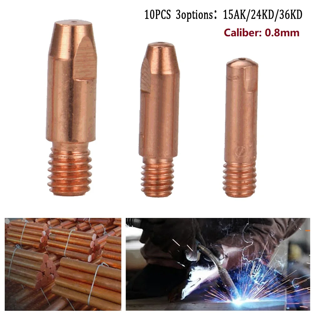 10pcs 0.8mm MIG Welding Nozzle Contact Tips Gas Diffuser Connector Holder Torch Contact Semi-automatic Welding Nozzle 15/24/36KD welding helmets for sale