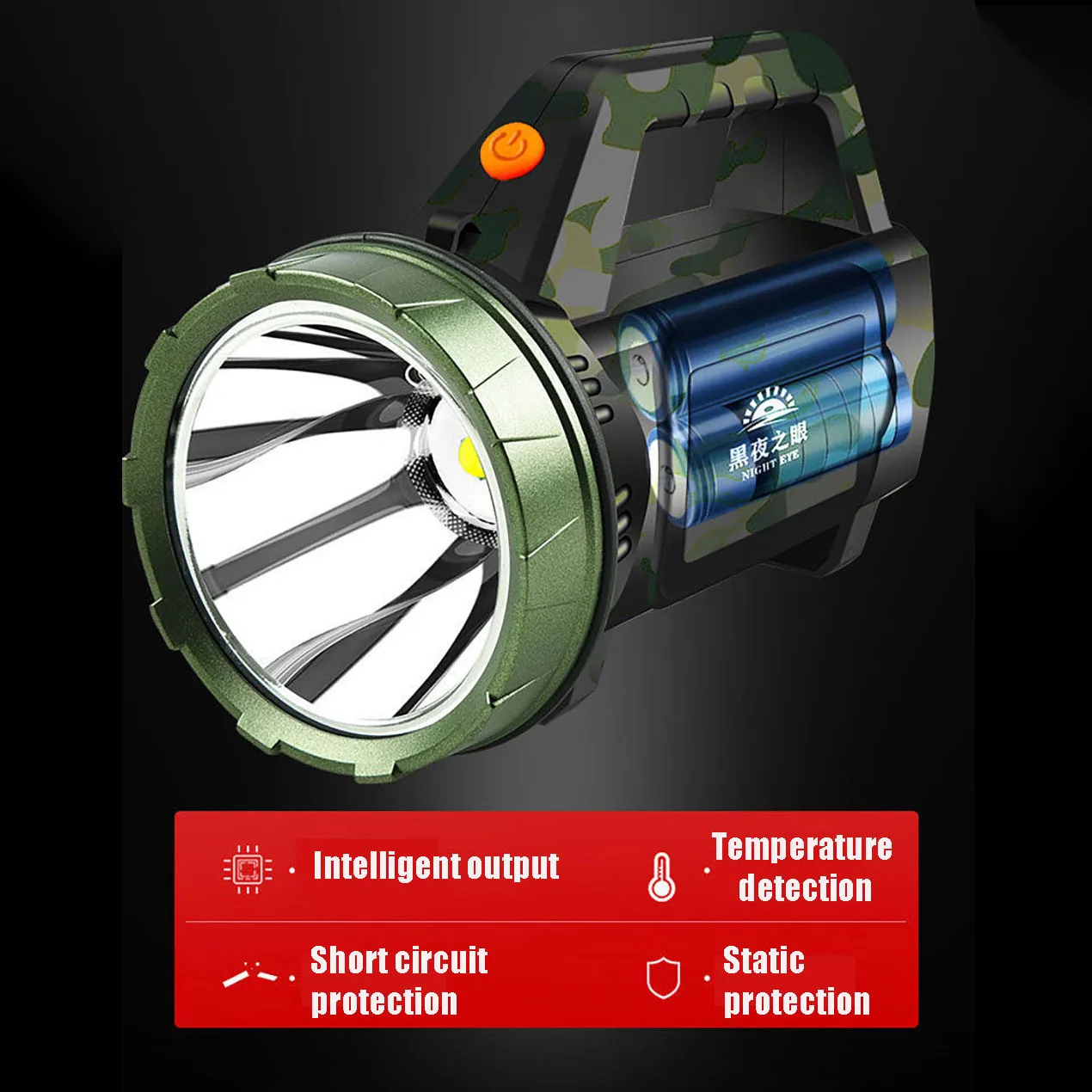 

High Power LED Flashlight USB Rechargeable Torch Ultra-bright Long-range Special Forces Searchlight Large Capacity Mining Light