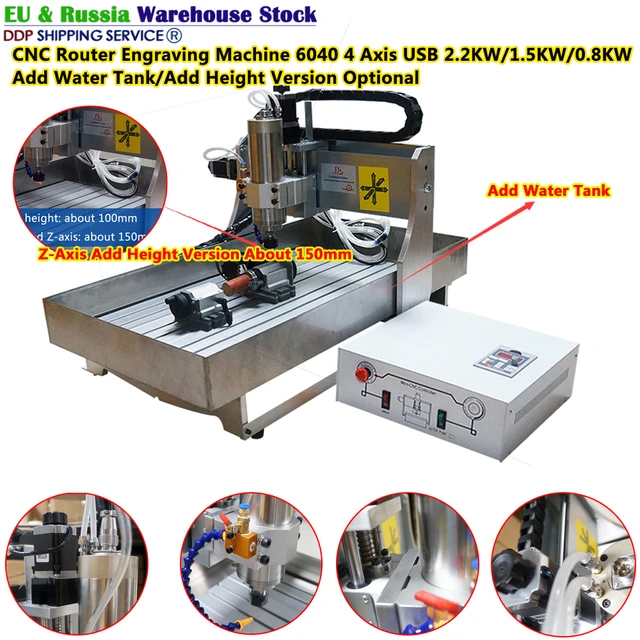 1.5KW 6090 CNC Router Engraver USB 4 Axis Metal 3D Engraving