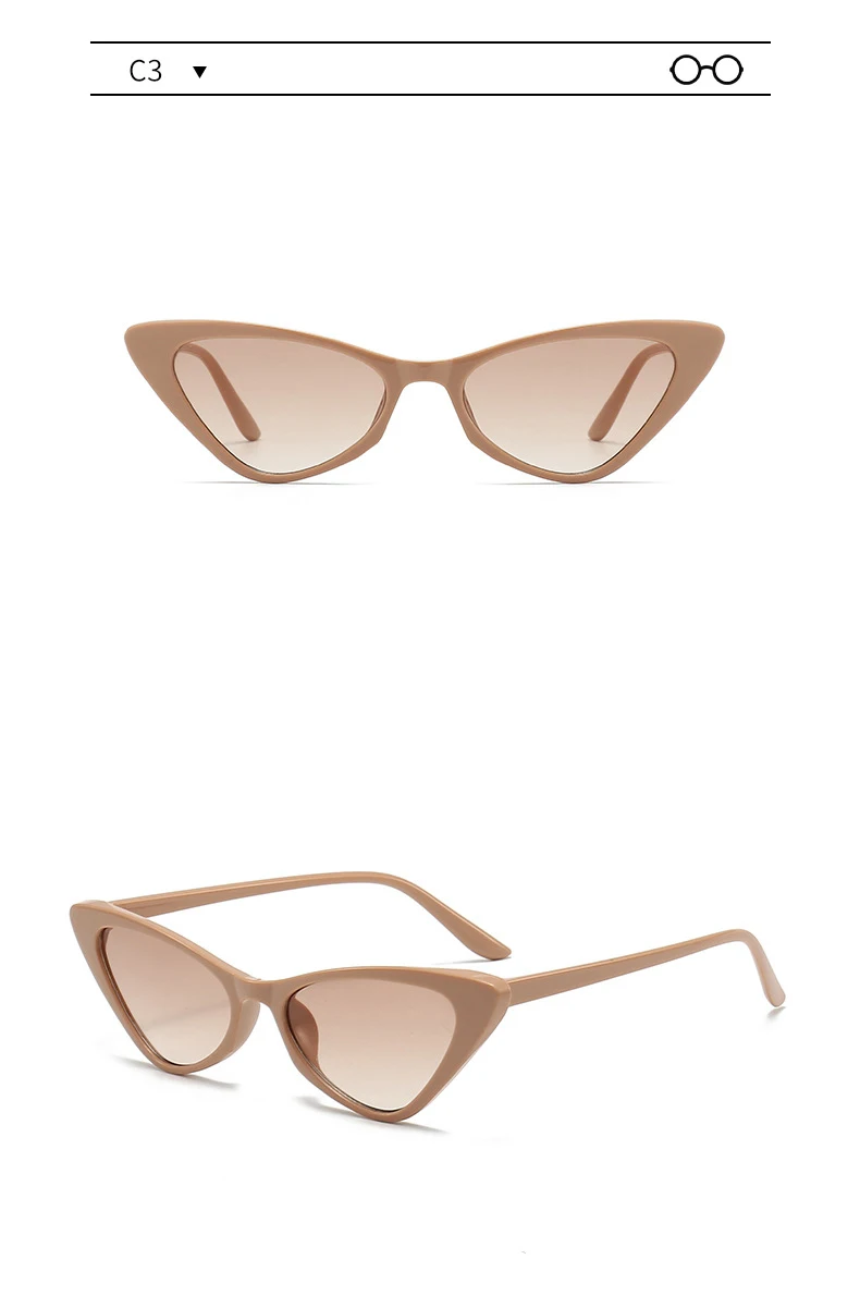 Cat-Eye-Sonnenbrille für Damen und Herren, modisch, 2024, Designer, trendig, kleines Dreieck, weibliche Sonnenbrille, Party-Brillen-Zubehör, UV400 – Detail 11
