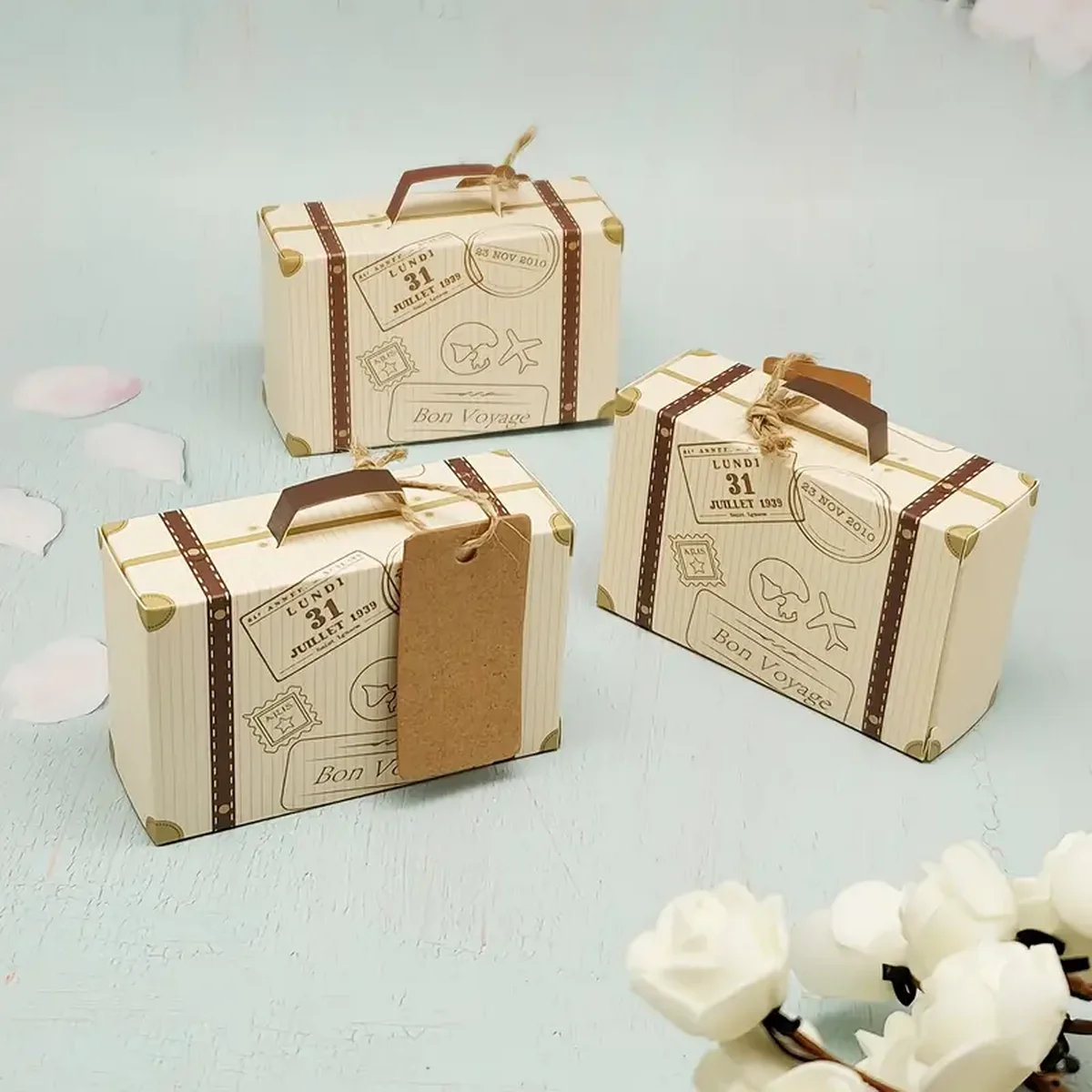 Mini-Koffer-förmige Süßigkeitenboxen, Geschenkboxen für Pralinen, Geeignet für Geburtstagsfeiern, Schulwechsel, Hochzeiten – Detail 4