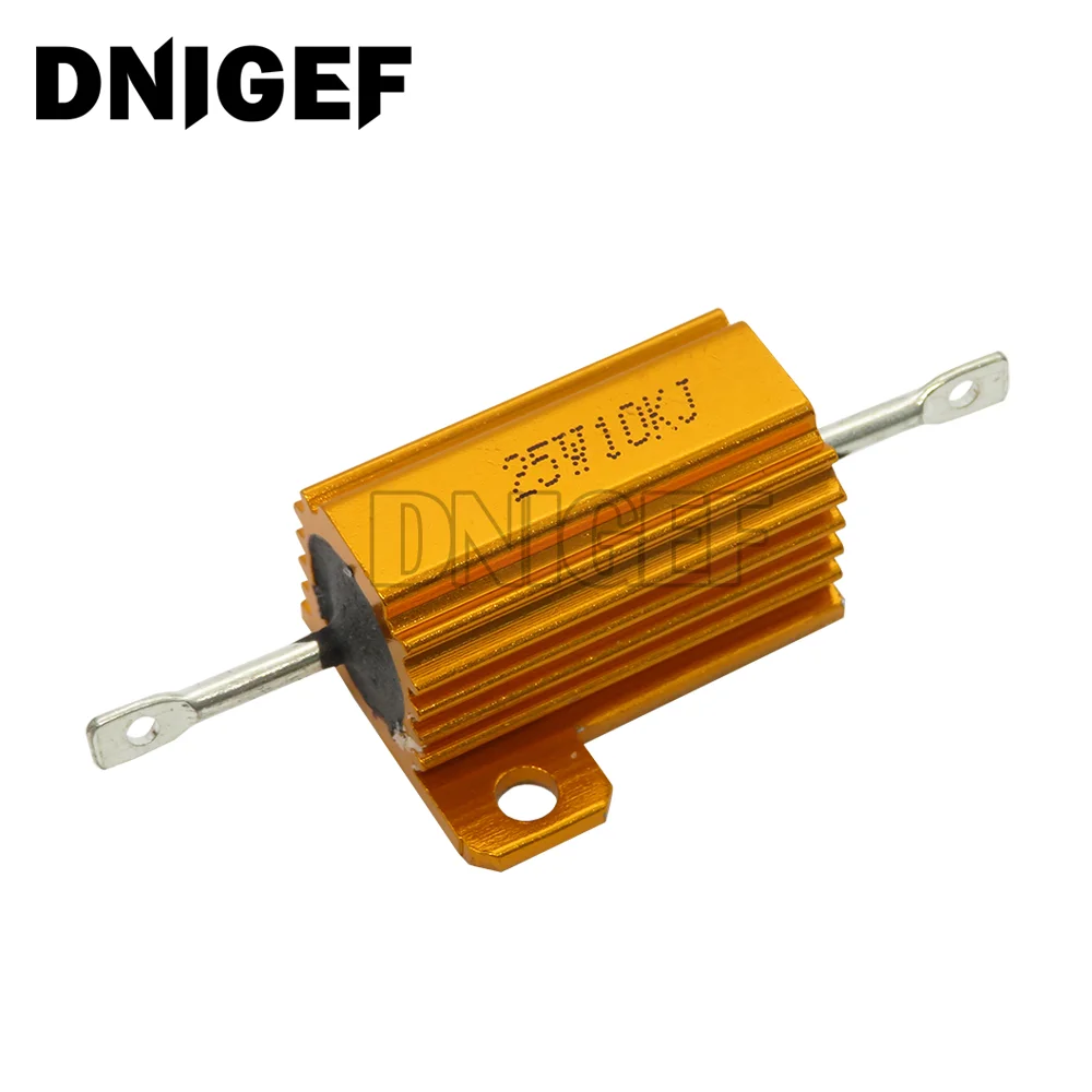 1pcs 25W Aluminum Power Metal Shell Case Wirewound Resistor 0.5-10K ohm