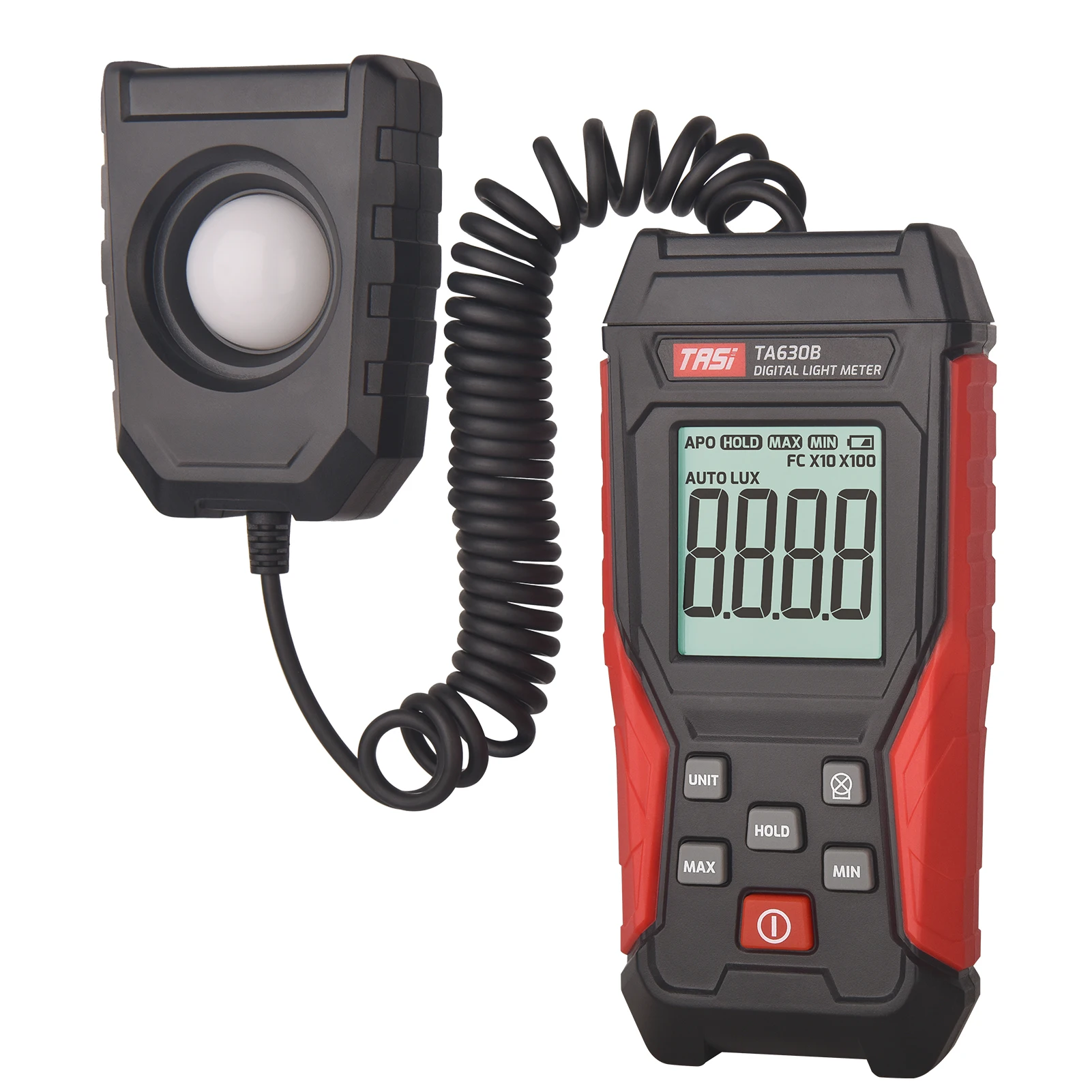 TASI Digital Light Meter Illuminance Lux Meter Record LCD Display 0~200000 Measurement Range Flexible Sensor Light Tester digital light meter