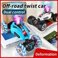 4WD RC Drift Car With Music Led Lights 2.4G Gesture Radio Remote Control Spray Stunt Car 360° Rotating Climbing Car Toys Gift 2
