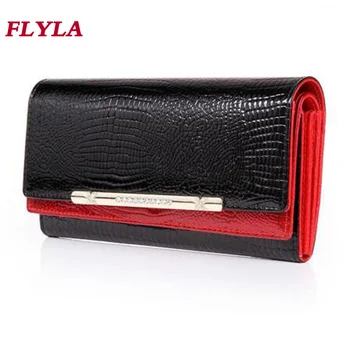 High Quality Genuine Leather Wallets Women 2024 New Fashion Luxury Crocodile Purses Long Large Capacity Female Clutch Bag – תמונה 1