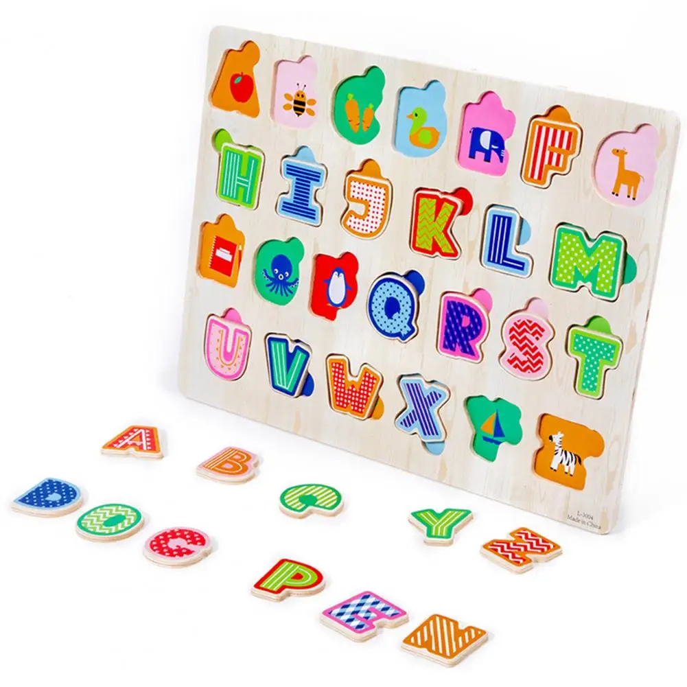 

Wooden Puzzle Eco-friendly Wooden Puzzle Fun Learning Toy for Skills Development Numbers Letters Transportation Educational