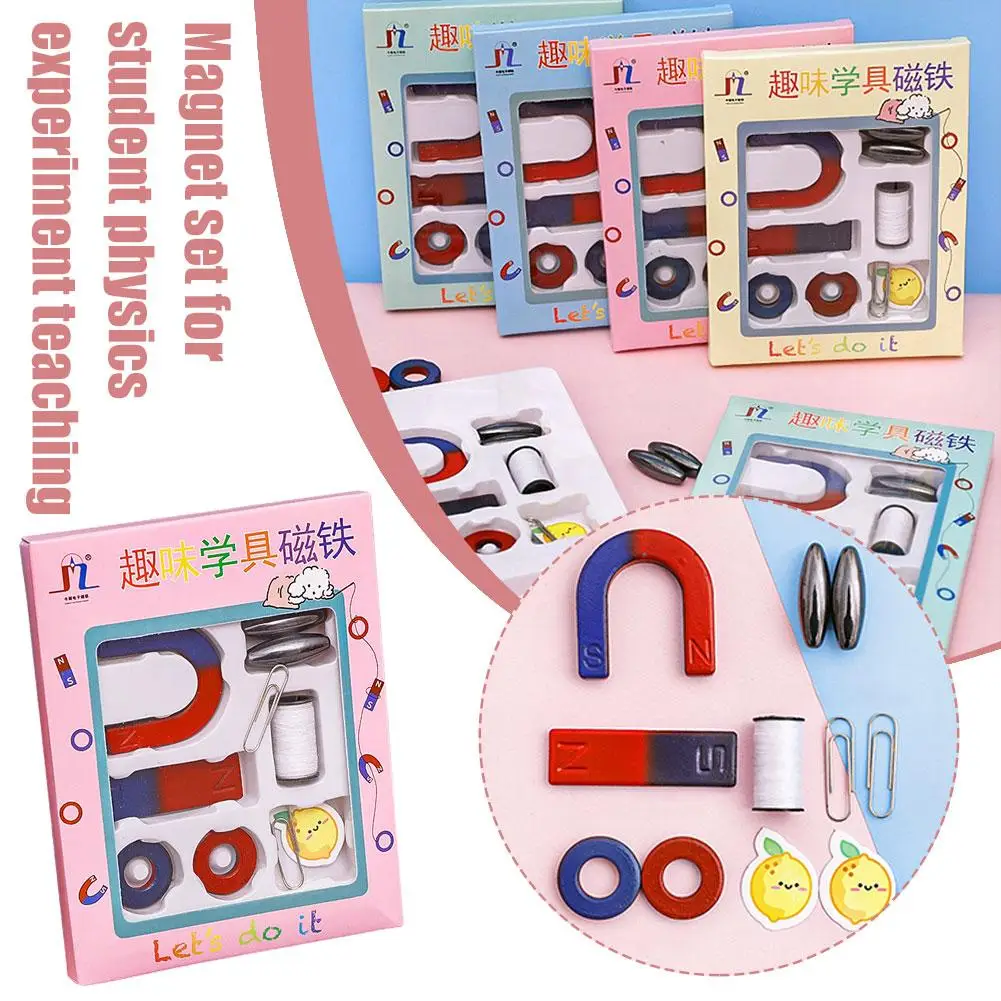 U-shaped Magnet Toy Compass Magnet Set Physics Science Experiment Education Toy Kit for Gift