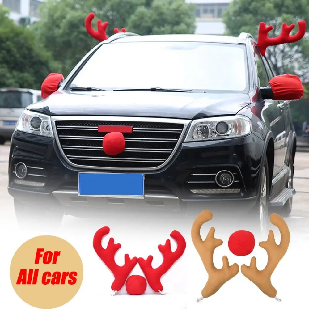 

Красный рог для носа, костюм, Рождественский автомобильный декор, рог лося, олень, Рождественское украшение, украшения для автомобиля