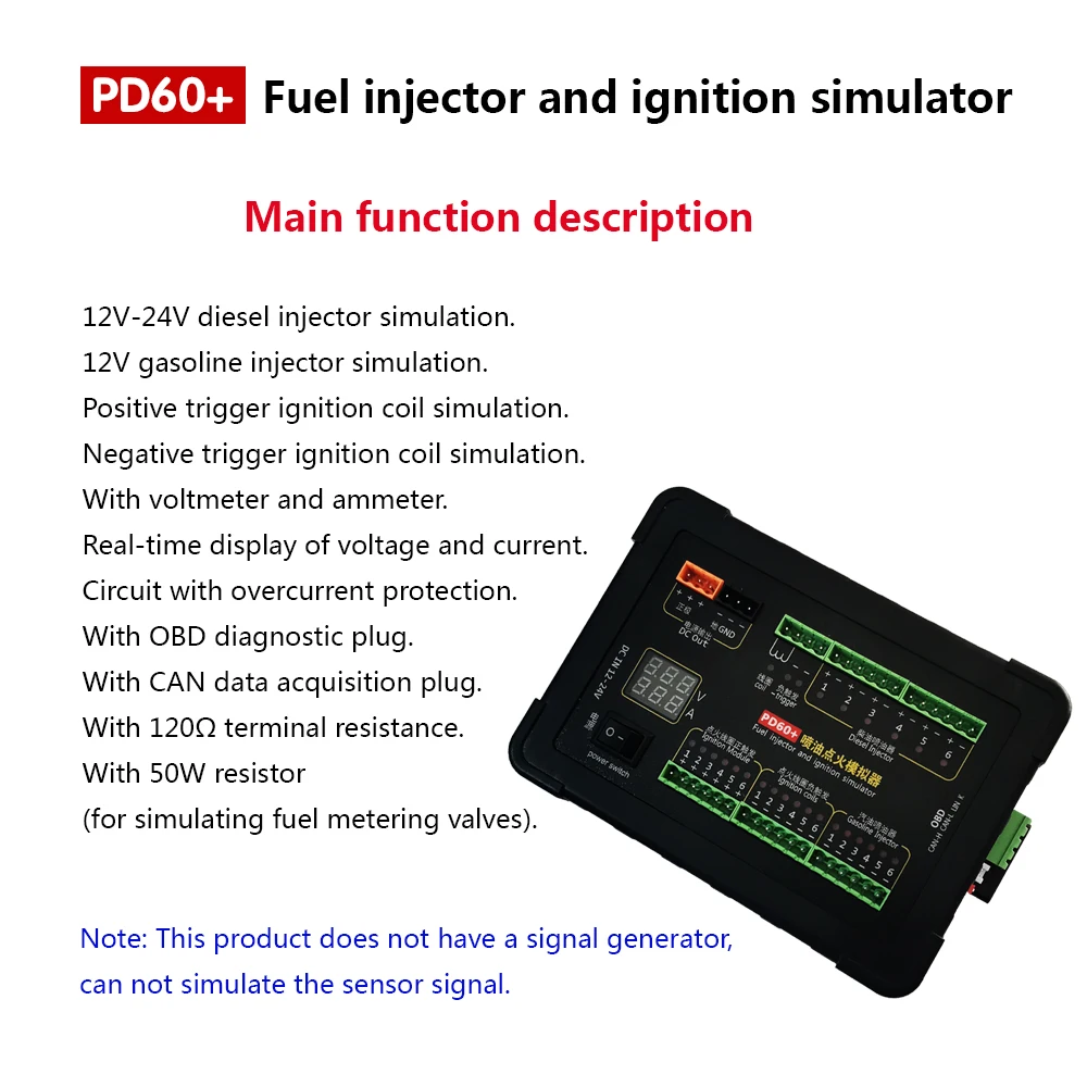 PD60+ Fuel Injection Ignition Simulator ECU Maintenance Platform Testing Equipment for Petrol Diesel Vehicle Computer Board