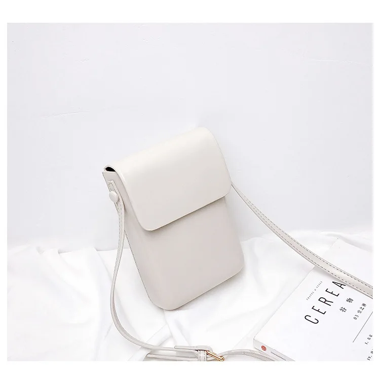 Mini PU Leather Crossbody Bag - Womens Solid Designer Shoulder Purse