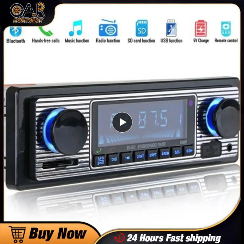 Autoradio Bluetooth-Compatibile Autoradio Stereo Fm Sd Aux Play Retro Autoradio Uscita Audio Lettore Mp3 Per Auto Con Telecomando