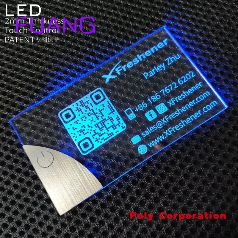 

Custom 1 new 2024 luxury led acrylic business card custom business cards laser engrave unique light up business card