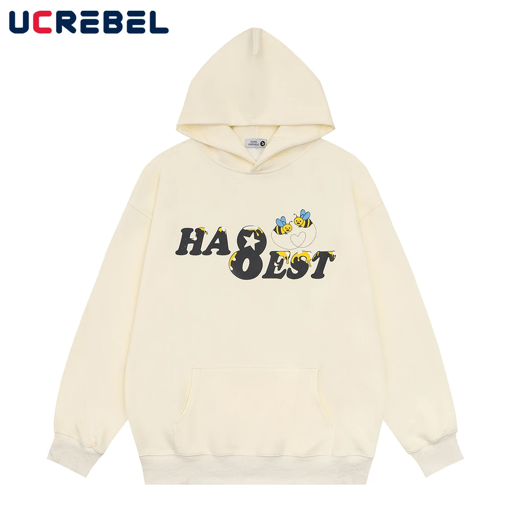 

Double-sided Printing Sweatshirts Mens Autumn Loose Letter Long Sleeve Streetwear Casual Hoodies Men