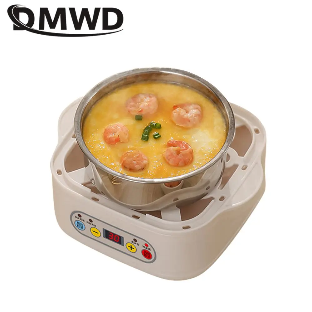 DMWD 1/2 Layers Mini Food Steamer Electric Cooker Automatic Custard Egg Boiler Breakfast Maker Omelette Cooking Machine 220V
