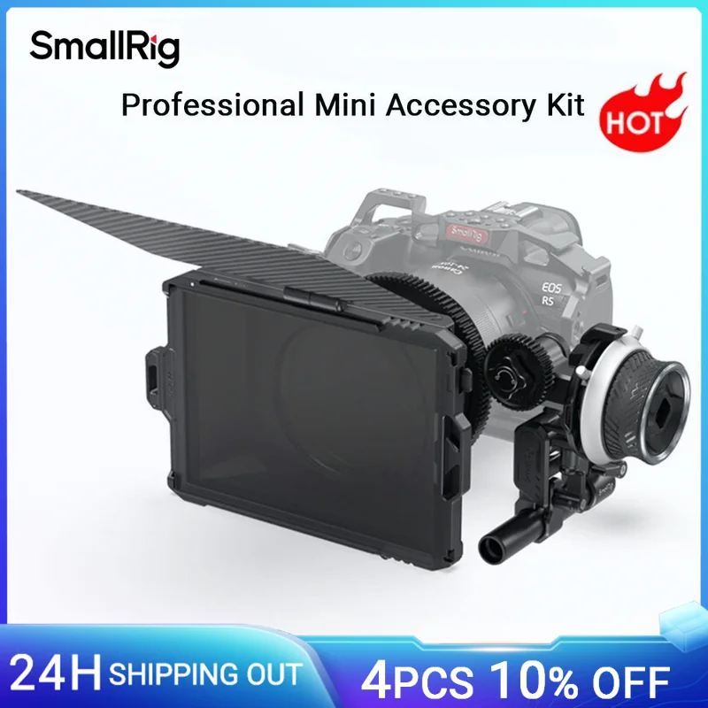 Smallrig Mini Matte Box E Mini Follow Focus Set Professionale Mini Kit Include Per Fotocamere Dslr Mirrorless Top Flag 3196 + 3010