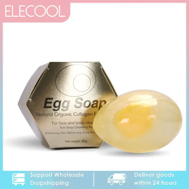 

Natural Organic Collagen Soap Removal Pore Acne Handmade Egg Soap Whitening Moisturizing Cleansing Soap Bath Soap Skin Care Tool