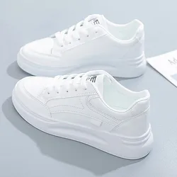 Women's Comfortable Lace - Up Fashion Sneakers - 38 (White)