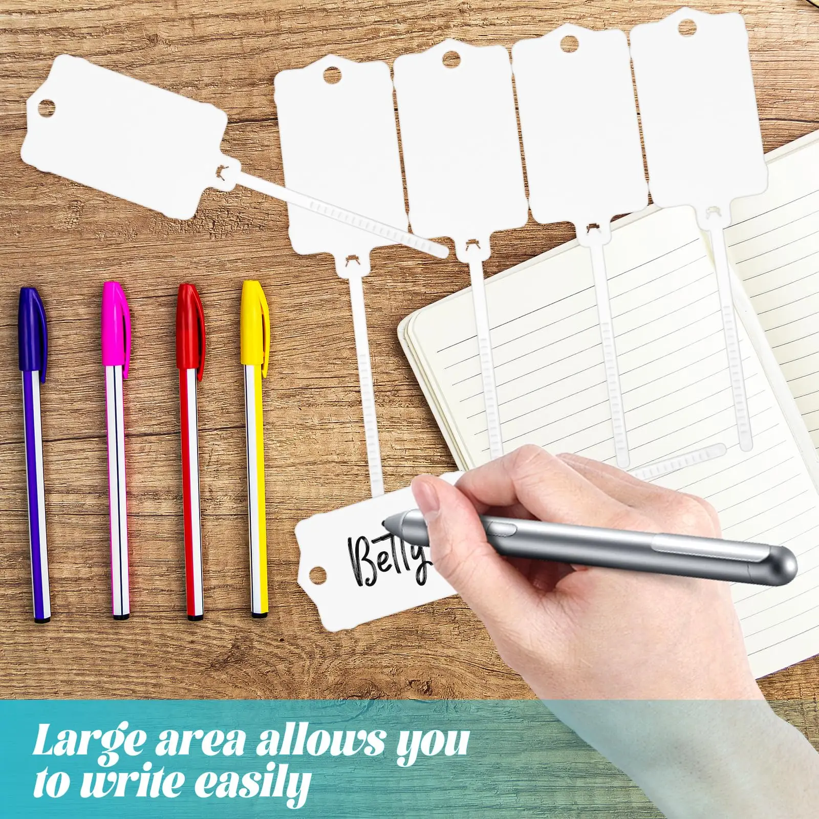 Reusable Plastic Tags Hang Tag Waterproof Label Seal Cable Tie Color Classification Mark Sign Shoes Clothes Hang Label 50/100Pcs