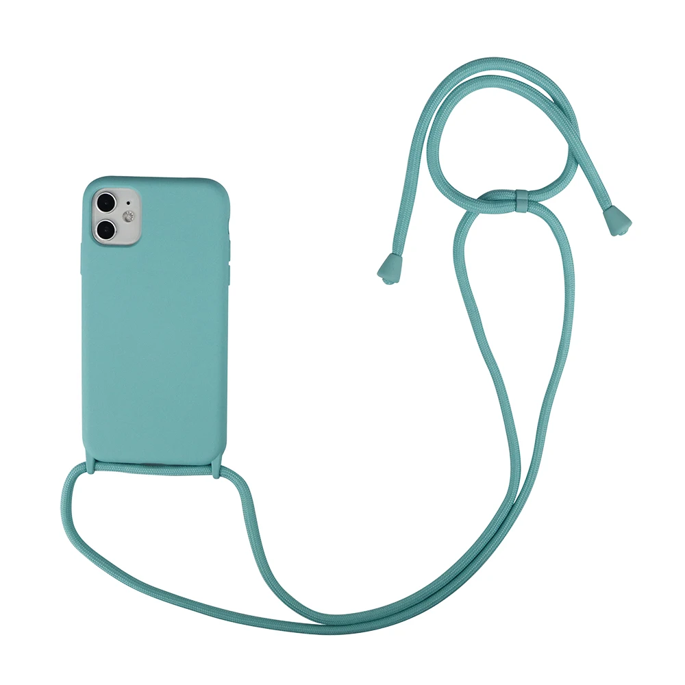 Liquid Silicone Crossbody Lanyard Case with Neck Strap - Soft Candy Cover