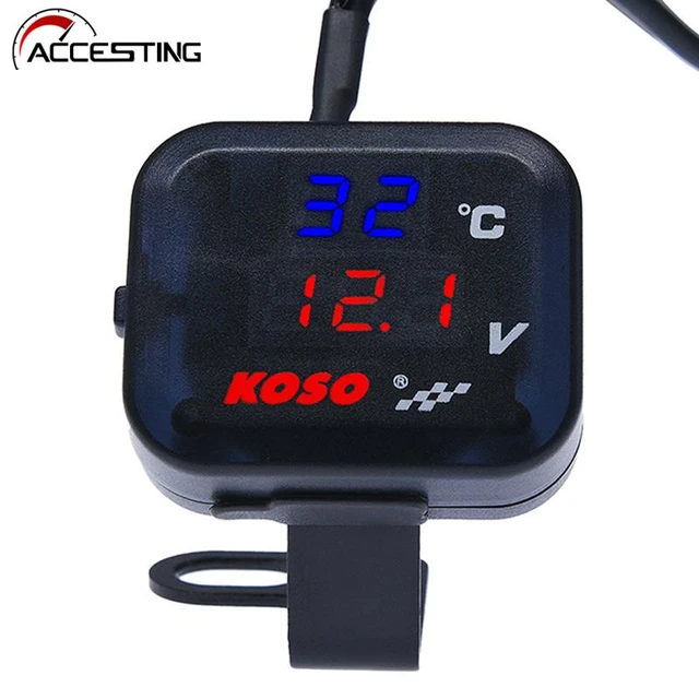 Koso Motorcycle Air Thermometer Gauge Led Voltmeter Voltage For Motorcycle  Moto Thermometer - Water Temp Gauges - AliExpress