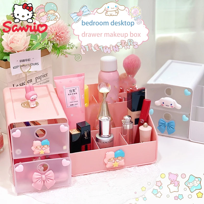 

Sanrio Kuromi Hello Kitty мой Мелодия Косметичка женская многослойная классификация аккуратная коробка для хранения подарок на день рождения для девочек