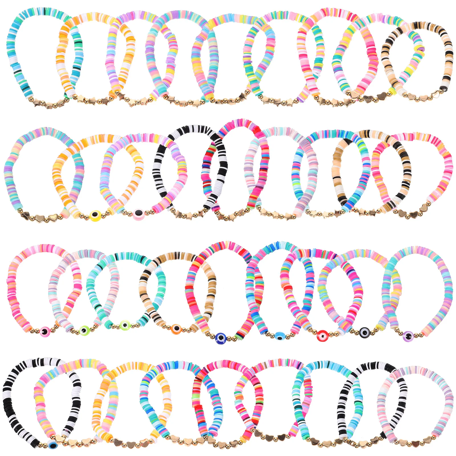 

36pcs Bohemian Bracelets Polymer Clay Bracelets Women Wrist Bracelets Girls Wrist Jewelries