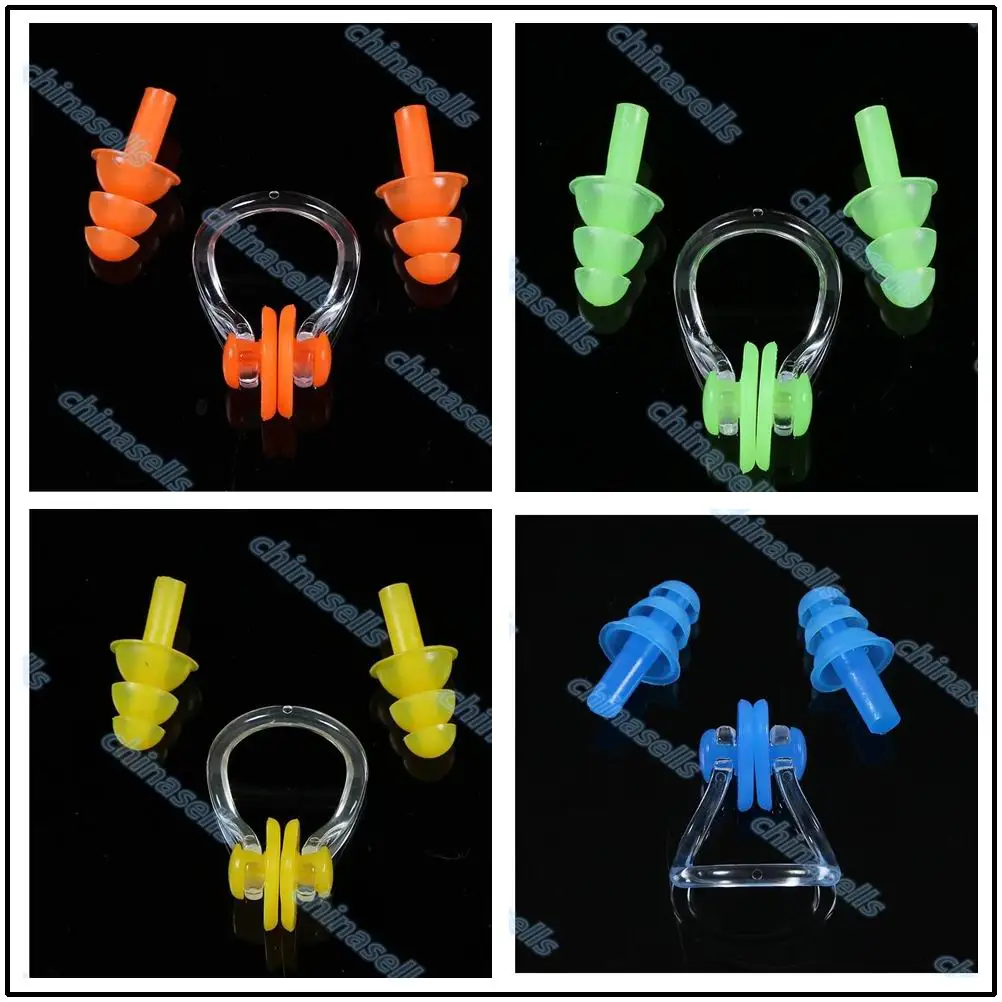 Soft Swimming Earplugs Nose Clip Case Protective Prevent Water Protection Ear Plug Waterproof Soft Silicone Swim Dive Supplies 3