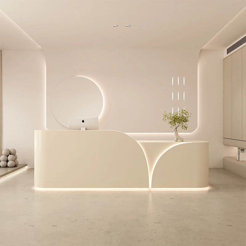Cashiers Reception Desk Study Table Coffee Beauty Vanity Service Desk Front Rostrum Scrivania Bianca Legno Modern Furniture reception desk storage
