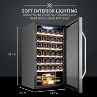 34 Bottle Compressor Wine Cooler Refrigerator w/Lock | Large Freestanding Wine Cellar For Red, White,Champagne or Sparkling Wine 2