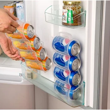 맥주 소다 음료 캔 보관함 1 개, 주방 냉장고 음료 병 홀더 냉장고 냉동 보관함 선반