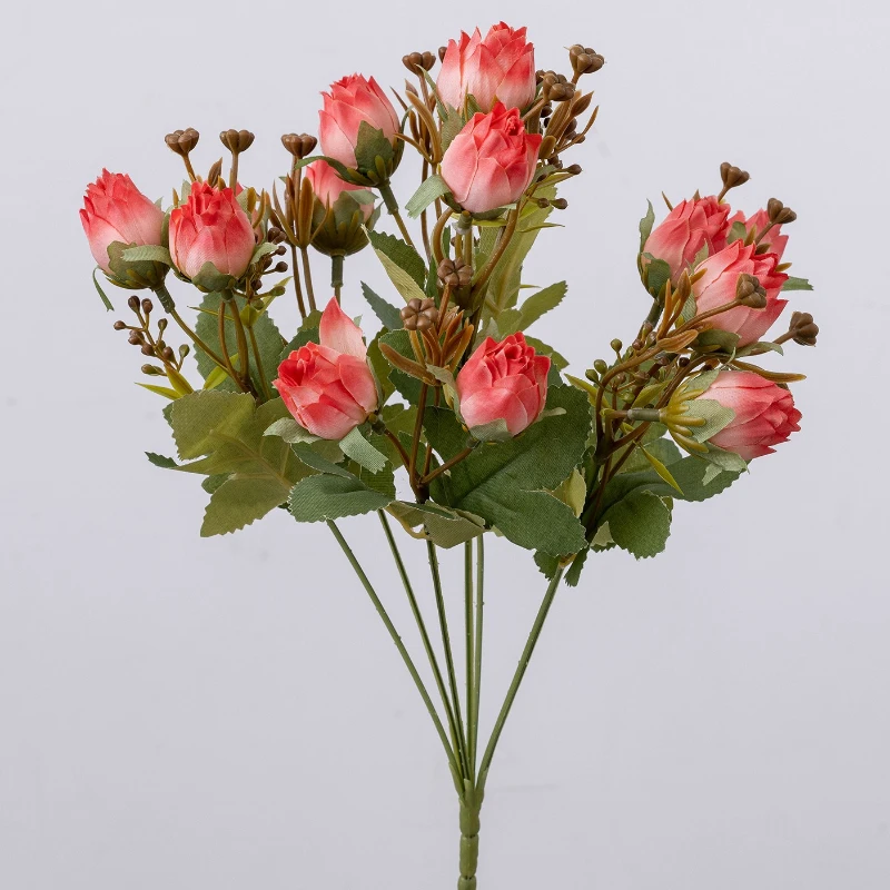 5 Stück Künstliche 7-Zackige Ananas-Rosen-Blumen Hochzeits-Brautstrauß Hochzeitsdekoration Seidenblumen für Partytisch und Heimdekoration