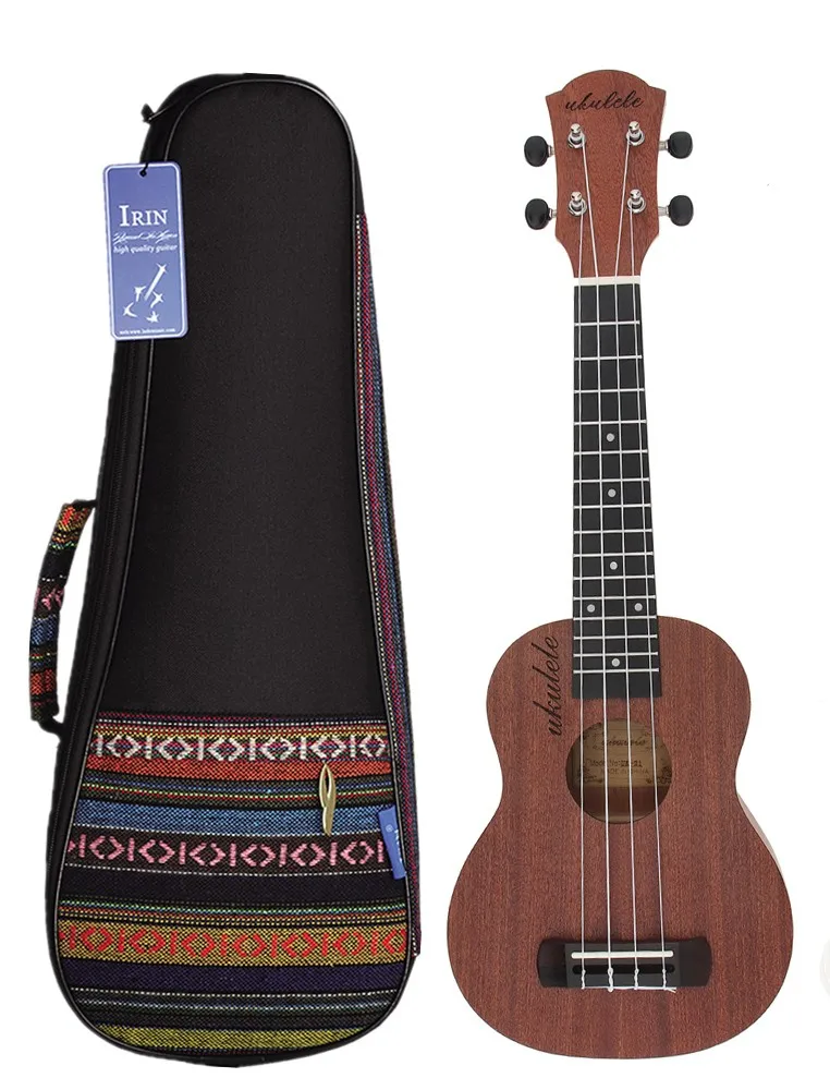 High Quality 21 Inch Soprano Ukulele / Ukulele Bag Sapele Wood 15 Fret Four Strings Hawaii Guitar String Musical Instrument