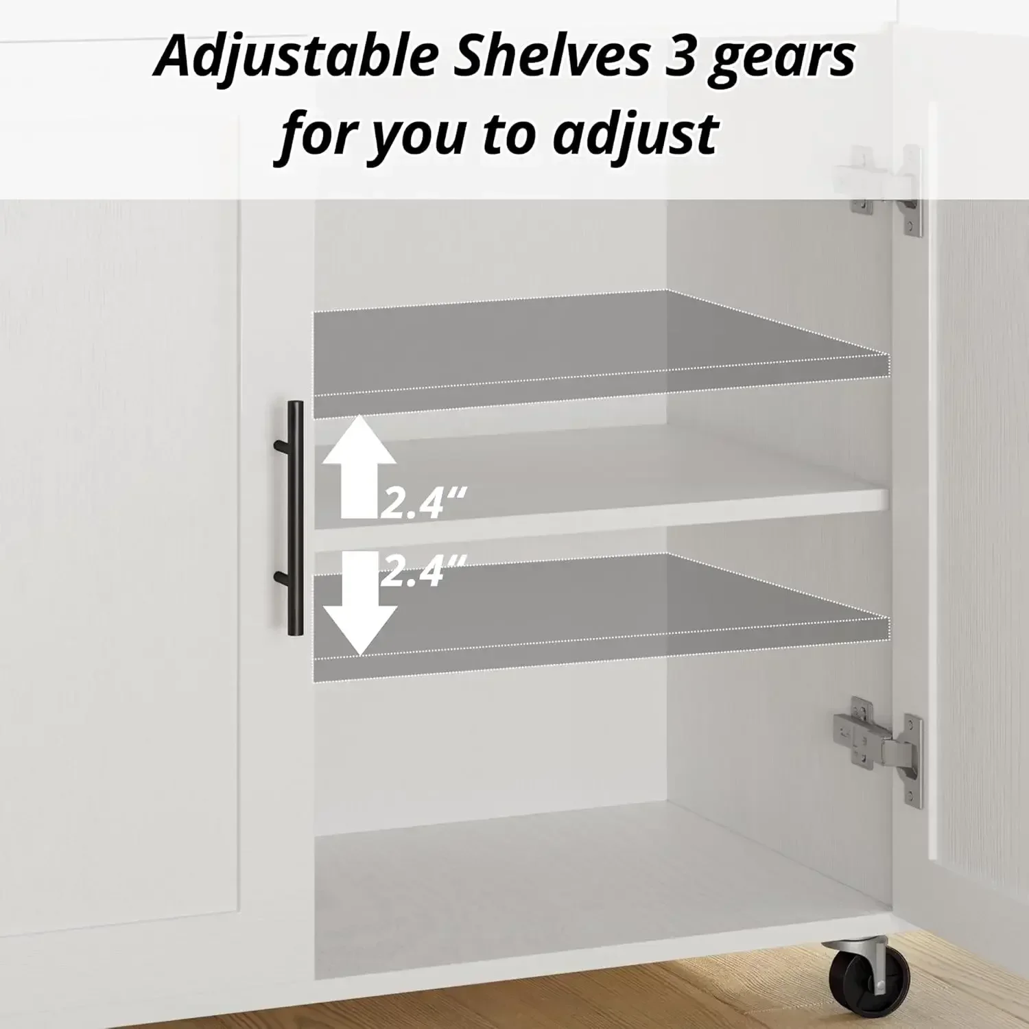 New2025-Rolling Kitchen Island Table on Wheels with Drop Leaf, Storage Cabinet, Drawer, Spice Rack, Towel Rack, Kitchen Cart, Wh