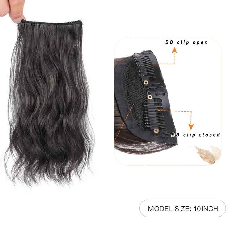 LUPU Synthetic Hair Extension Pads with Clips for Adding Volume And Fluffiness to Hair, Suitable for Women And Girls