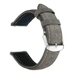 Retro Vegan Leather Watch Strap - Detachable Wrist Band (GRAY)