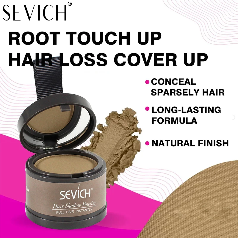 Sevich Hairline Powder Instantly Conceals Hair Loss Root Touch Up Powder Hair Loss Cover Up Shadow Black Fibers hair building powder hair building fibers hair coloring product