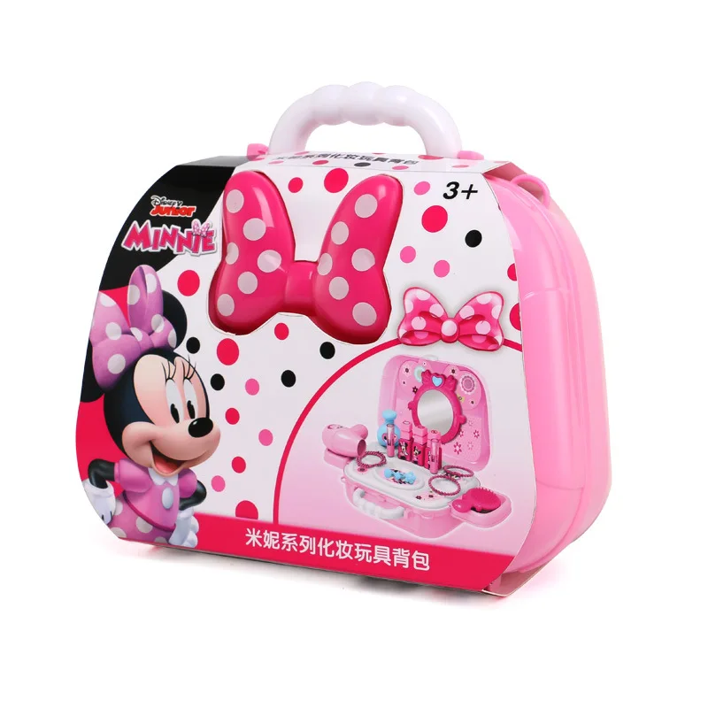 Disney backpack toy genuine cartoon Minnie mouse makeup dressing table makeup box girls toy Christmas present